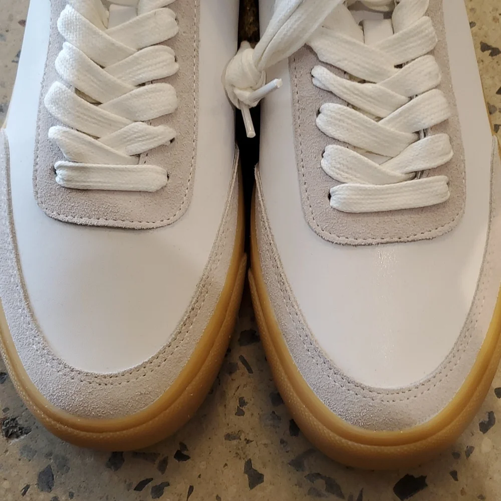 Express men's white tie front sneakers - Picture 5 of 9